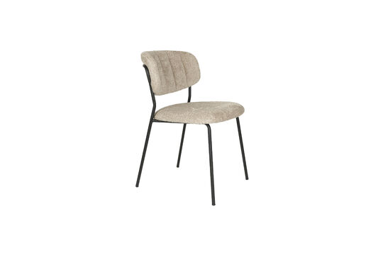 Chaise de salle à manger bouclée beige et noir Jolien