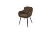 Miniature Chaise de salle à manger chenille brun chaud Runa 1