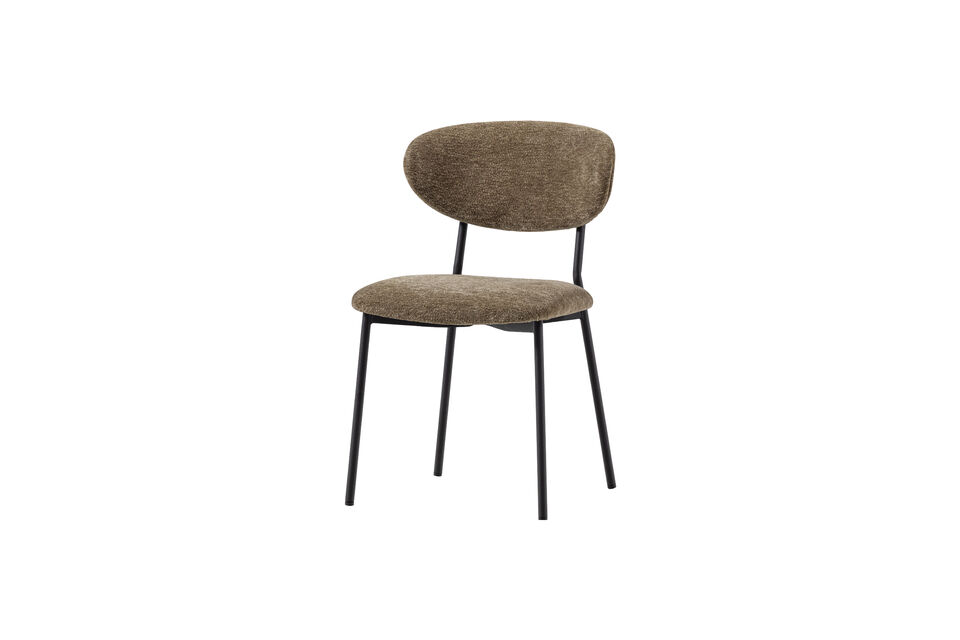Chaise de salle à manger chenille vert KJELD Woood