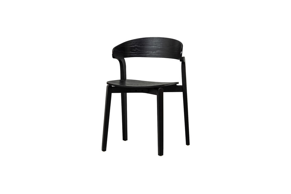Chaise de salle à manger empilable placage de frêne noir Cras Woood
