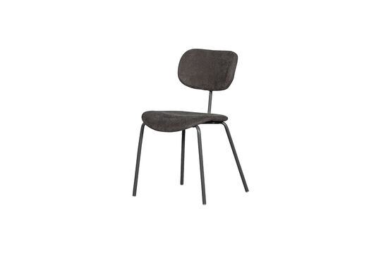 Chaise de salle à manger empilable tissu côtelé brun/gris Link