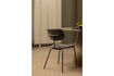 Miniature Chaise de salle à manger empilable tissu côtelé brun/gris Link 3