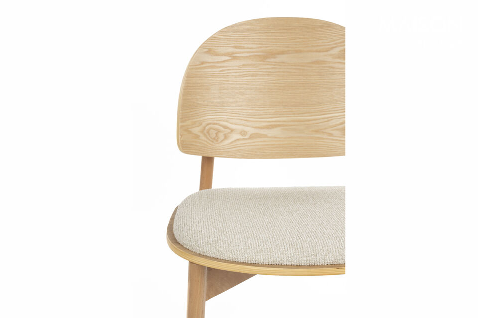 Chaise de salle à manger en bois de hêtre et tissu naturel Sunrise - 7
