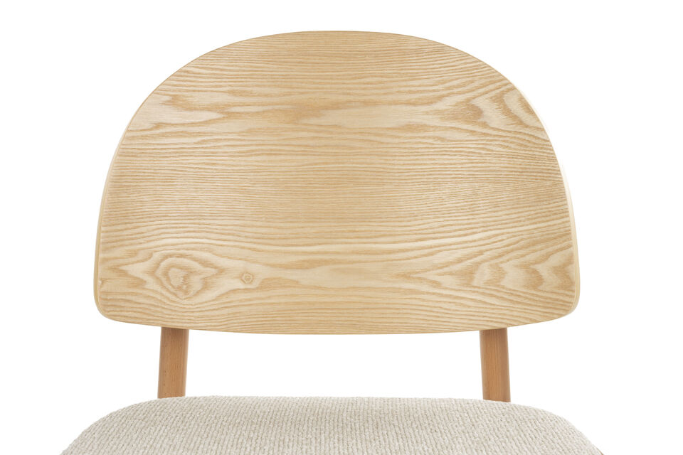 Chaise de salle à manger en bois de hêtre et tissu naturel Sunrise - 8