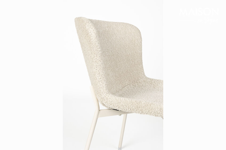 Chaise de salle à manger en métal blanc cassé Marion - 6