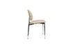 Miniature Chaise de salle à manger en polyester beige et métal argenté Sunrise 3