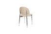 Miniature Chaise de salle à manger en polyester beige et métal argenté Sunrise 4