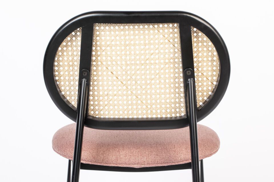 Chaise de salle à manger en rotin rose Spike - 11