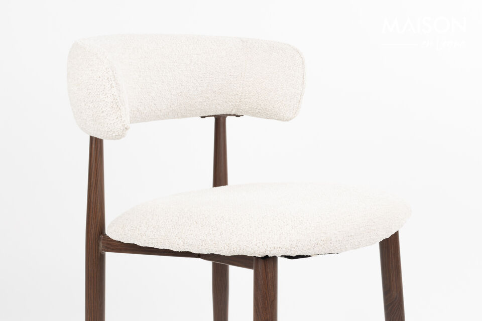 Chaise de salle à manger en tissu beige Stanley - 7