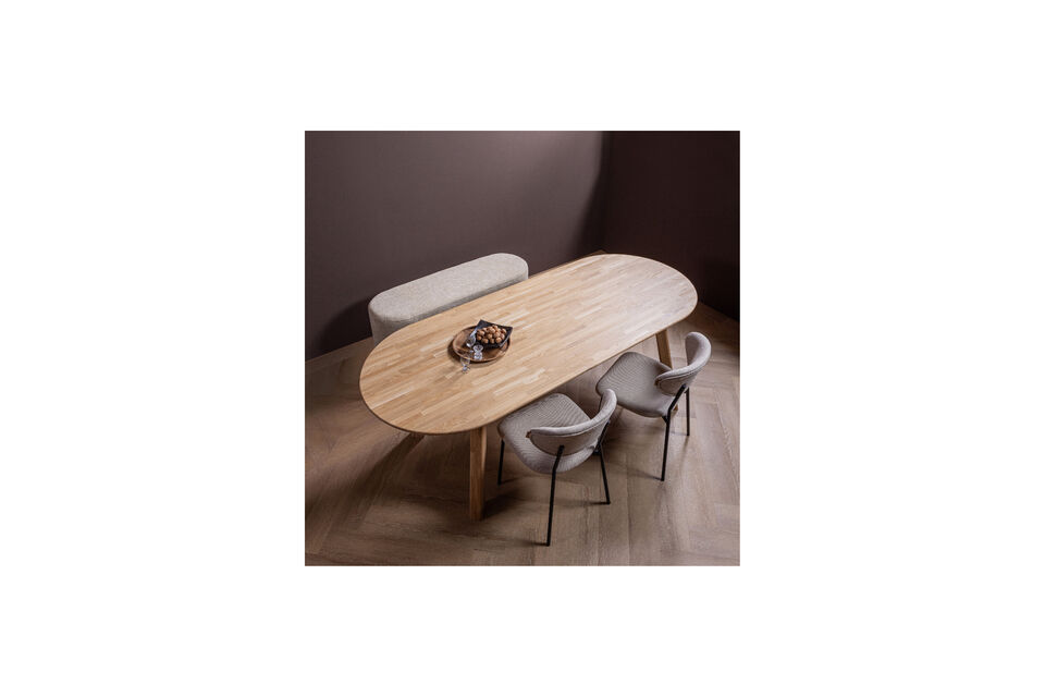 Chaise de salle à manger moderne Kjeld Rembourrée en tissu tissé (100% PES) Piètement en métal