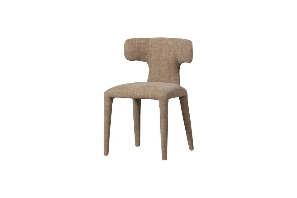 Chaise de salle à manger en tissu sable Permit Woood