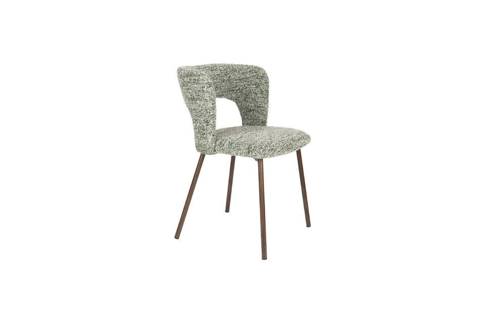 Chaise de salle à manger en tissu vert Chelsea White Label