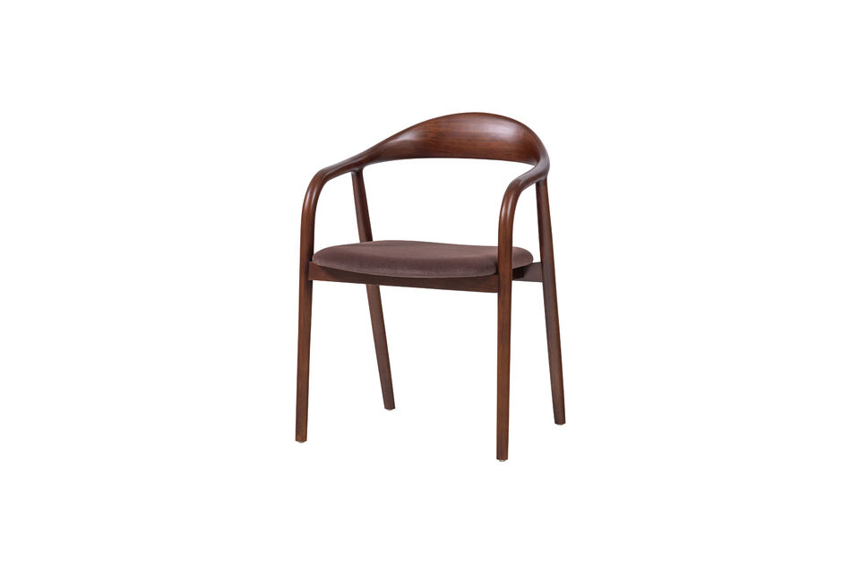 Chaise de salle à manger Hêtre et Velours Marron Bran Woood