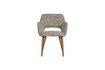 Miniature Chaise de salle à manger pieds bois tissu naturel MURAT 4