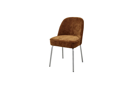 Chaise de salle à manger pieds chrome chenille 3D brun moyen VOGUE Détouré