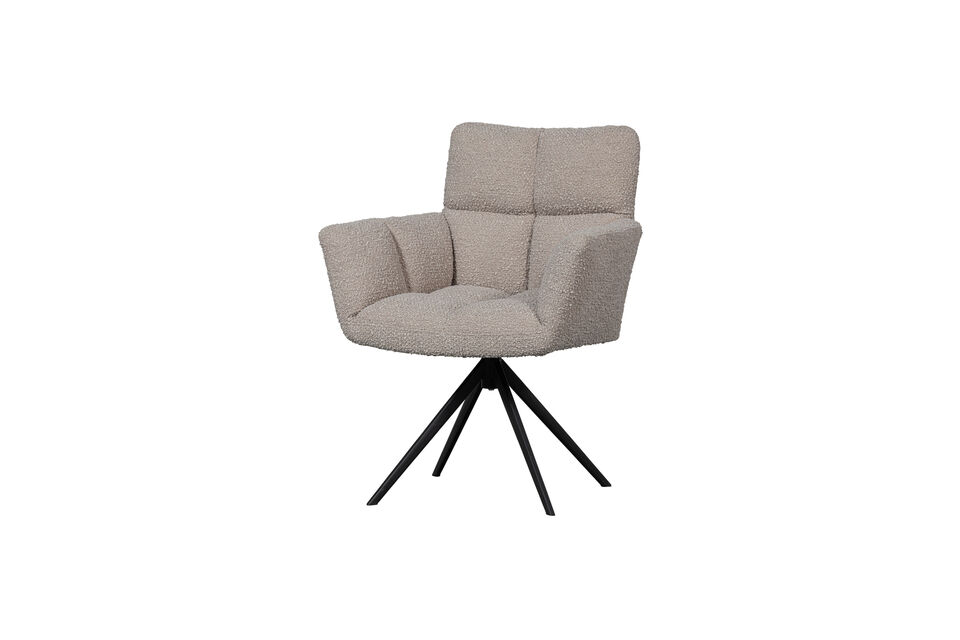 Chaise de salle à manger pivotante bouclé sable VINNY Woood