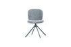 Miniature Chaise de salle à manger pivotante chenille bleue Femke 4