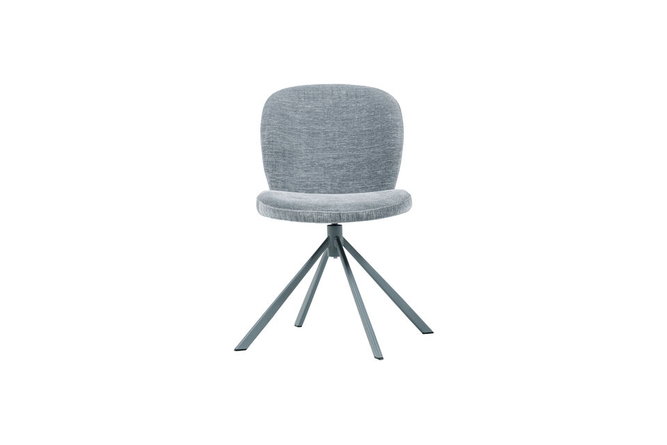 Le revêtement en chenille et le piétement en acier sont de la même couleur