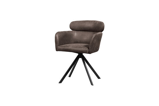 Chaise de salle à manger pivotante simili cuir noir/gris Fenne Détouré