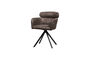 Miniature Chaise de salle à manger pivotante simili cuir noir/gris Fenne Détouré