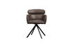 Miniature Chaise de salle à manger pivotante simili cuir noir/gris Fenne 5
