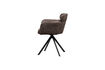 Miniature Chaise de salle à manger pivotante simili cuir noir/gris Fenne 6