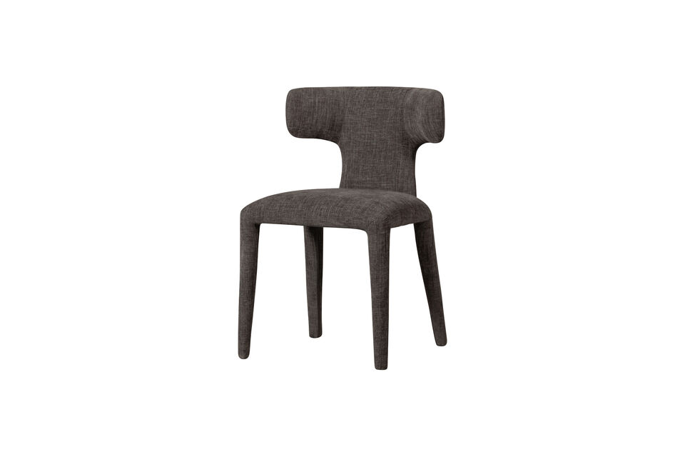 Chaise de salle à manger tissu espresso Permit Woood
