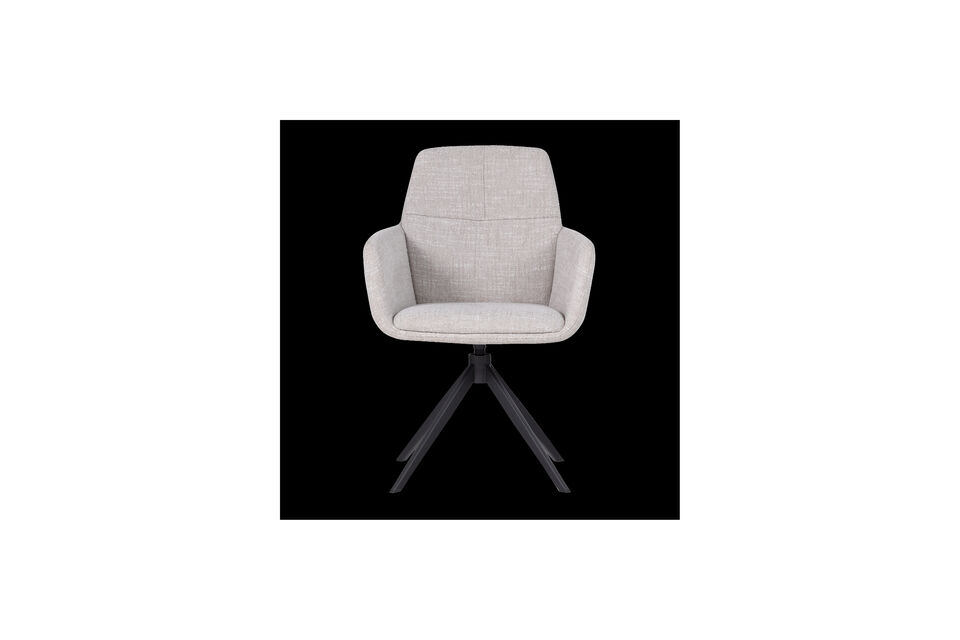 Si&egrave;ge coque confortable Tissu m&eacute;lang&eacute; couleur naturelle Pi&egrave;tement noir
