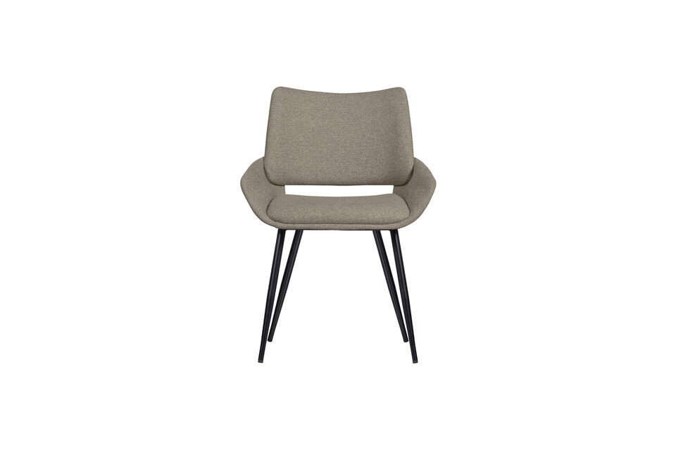 Chaise de salle à manger confortable Assise enveloppante recouverte d\'un tissu chiné Pieds