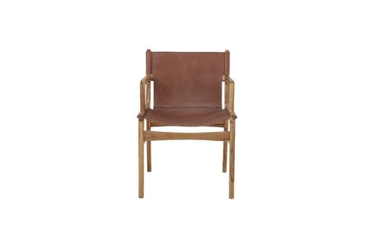 Chaise de salon en cuir marron Ollie Détouré