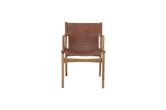 Chaise de salon en cuir marron Ollie