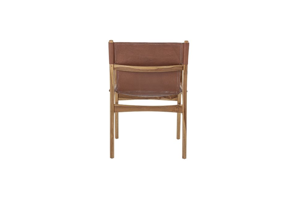 Chaise de salon en cuir marron Ollie - 9