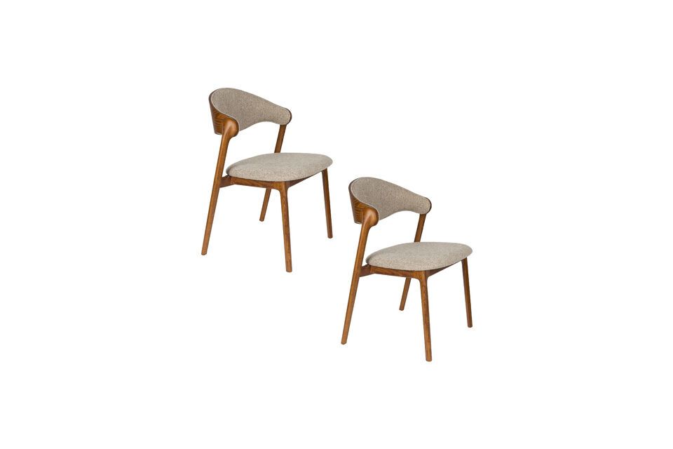 Chaise en bois de hêtre massif beige Babington - 9