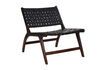 Miniature Chaise en bois et cuir noir Aosta 1