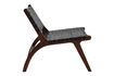 Miniature Chaise en bois et cuir noir Aosta 5