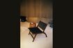 Miniature Chaise en bois et cuir noir Aosta 3