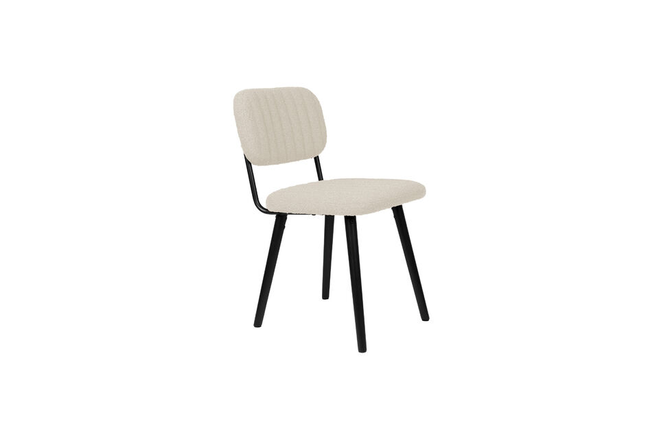 Chaise en bouclé blanc cassé Jake White Label
