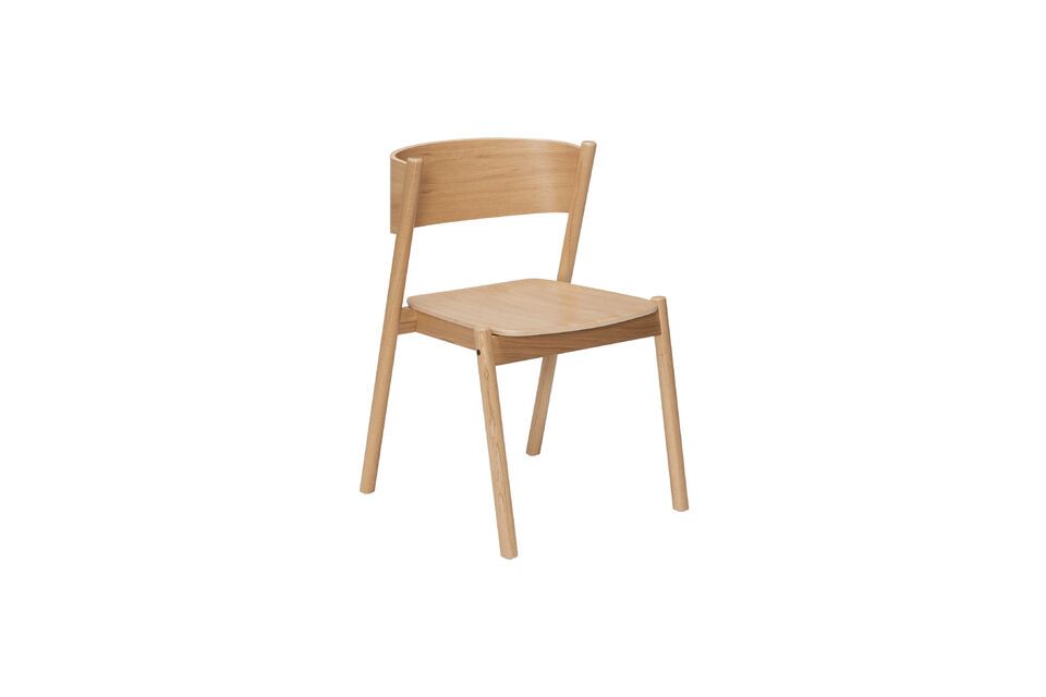 Chaise en hêtre clair Oblique Hübsch
