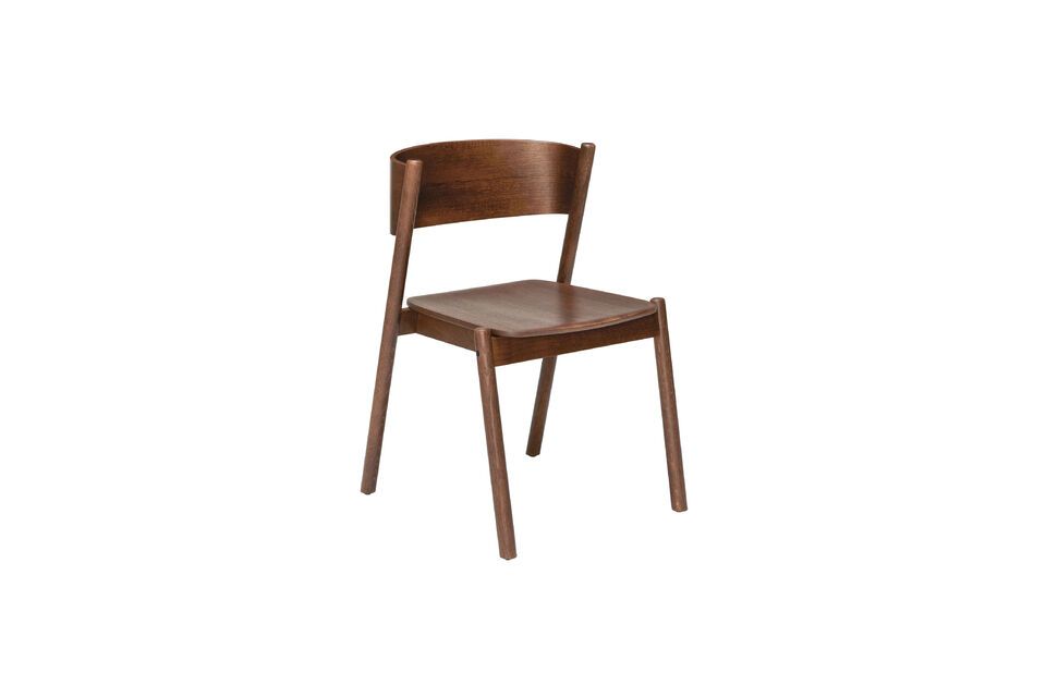 Chaise en hêtre marron Oblique Hübsch