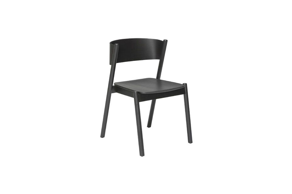 Chaise en hêtre noir Oblique Hübsch