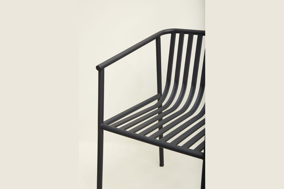 Chaise en métal inoxydable noir Villa - 4