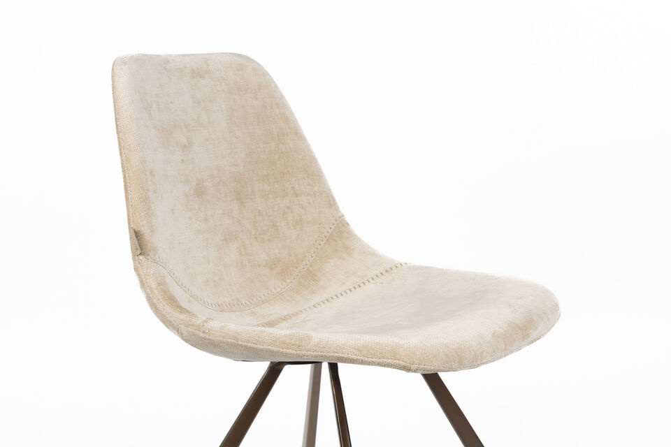 Chaise en polyester beige Franky - 8