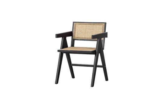 Chaise en rotin et bois noir Gunn Détouré