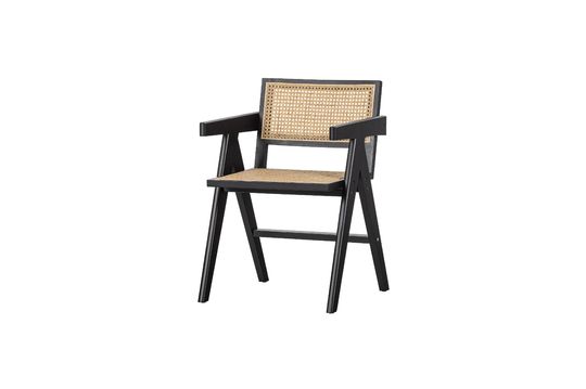 Chaise en rotin et bois noir Gunn
