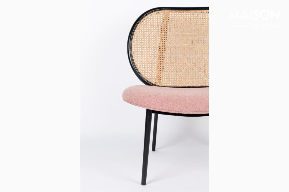 Chaise en rotin rose Lounge Spike - 10