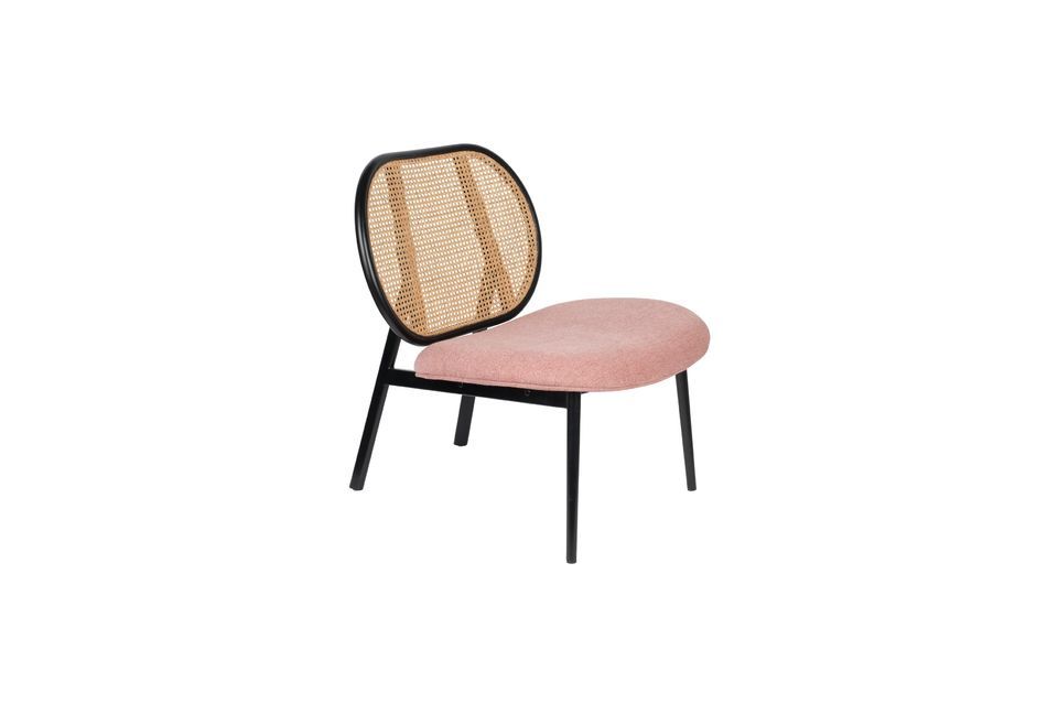 Chaise en rotin rose Lounge Spike Zuiver