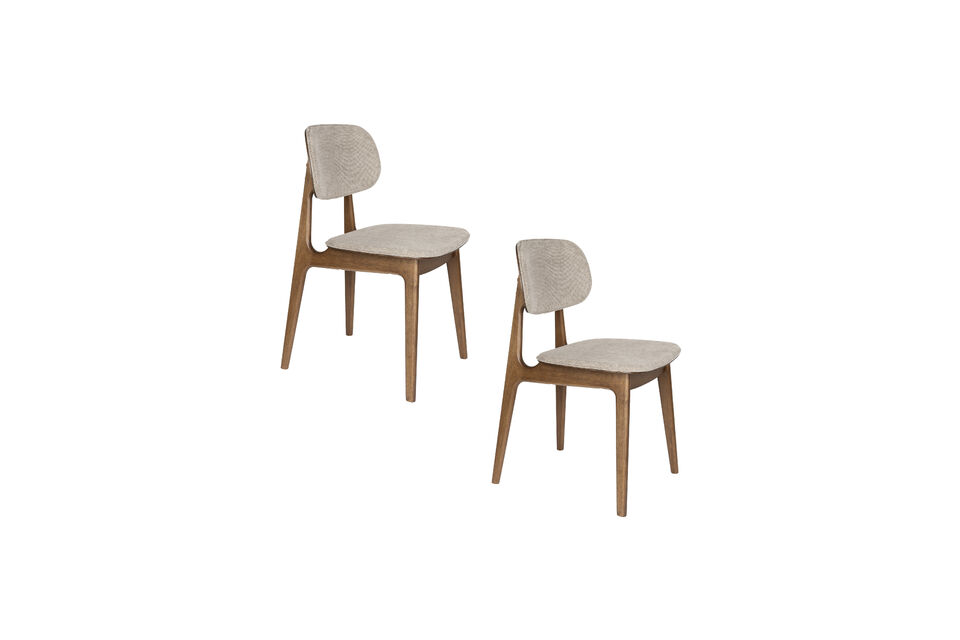 Chaise en tissu beige Marais - 5