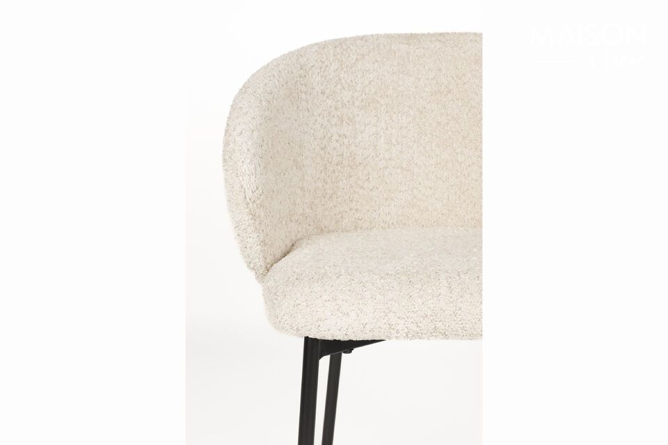 Chaise en tissu blanc Ayle - 8