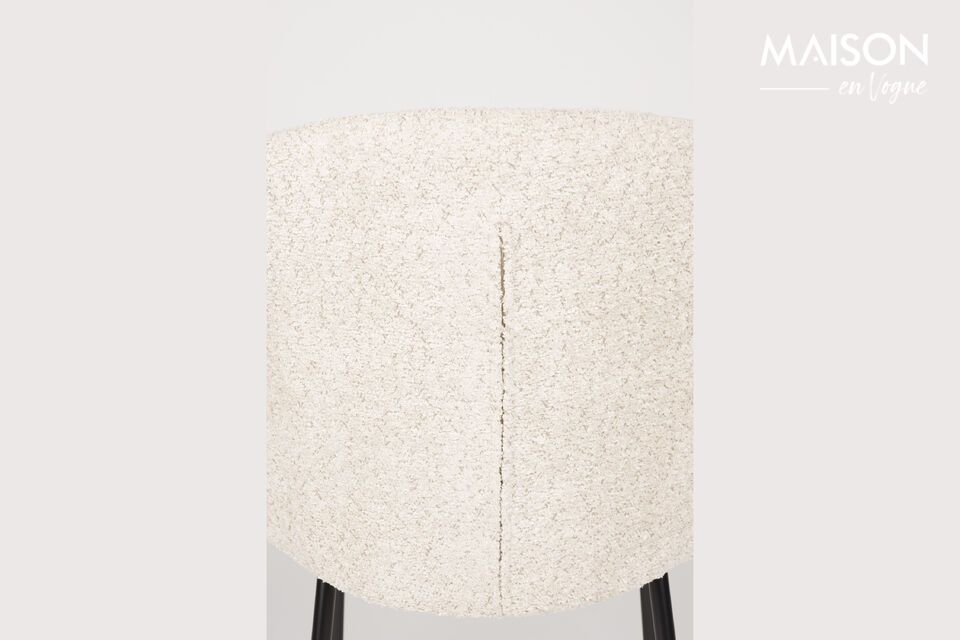 Chaise en tissu blanc Ayle - 9