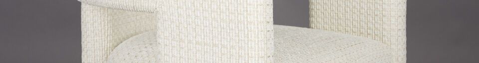 Mise en avant matière Chaise en tissu blanc cassé Medina